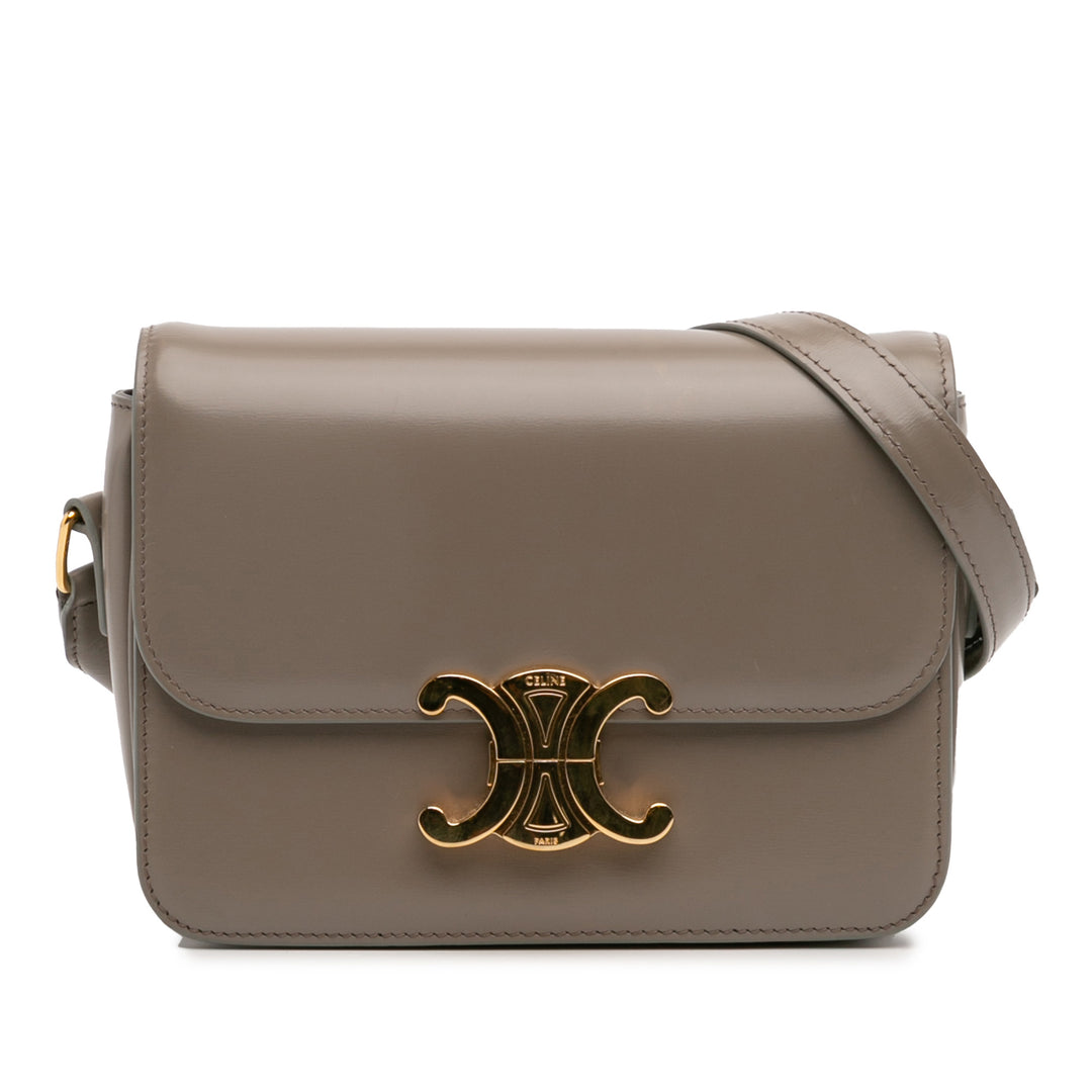Celine Teen Shiny Cuir de veau Triomphe Sac porté croisé Marron – GABY PARIS Authentique