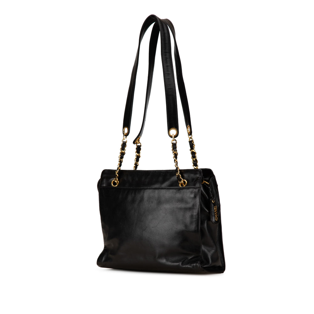 Chanel CC Lambskin Chain Tote Black - GABY PARIS