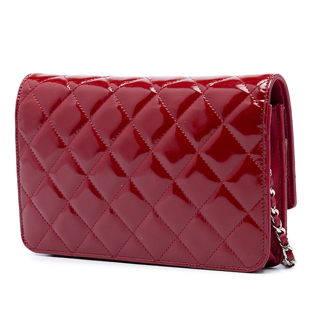 Chanel Sac bandoulière CC Matelassé Brilliant Wallet on Chain Rouge – vue 2 – GABY PARIS