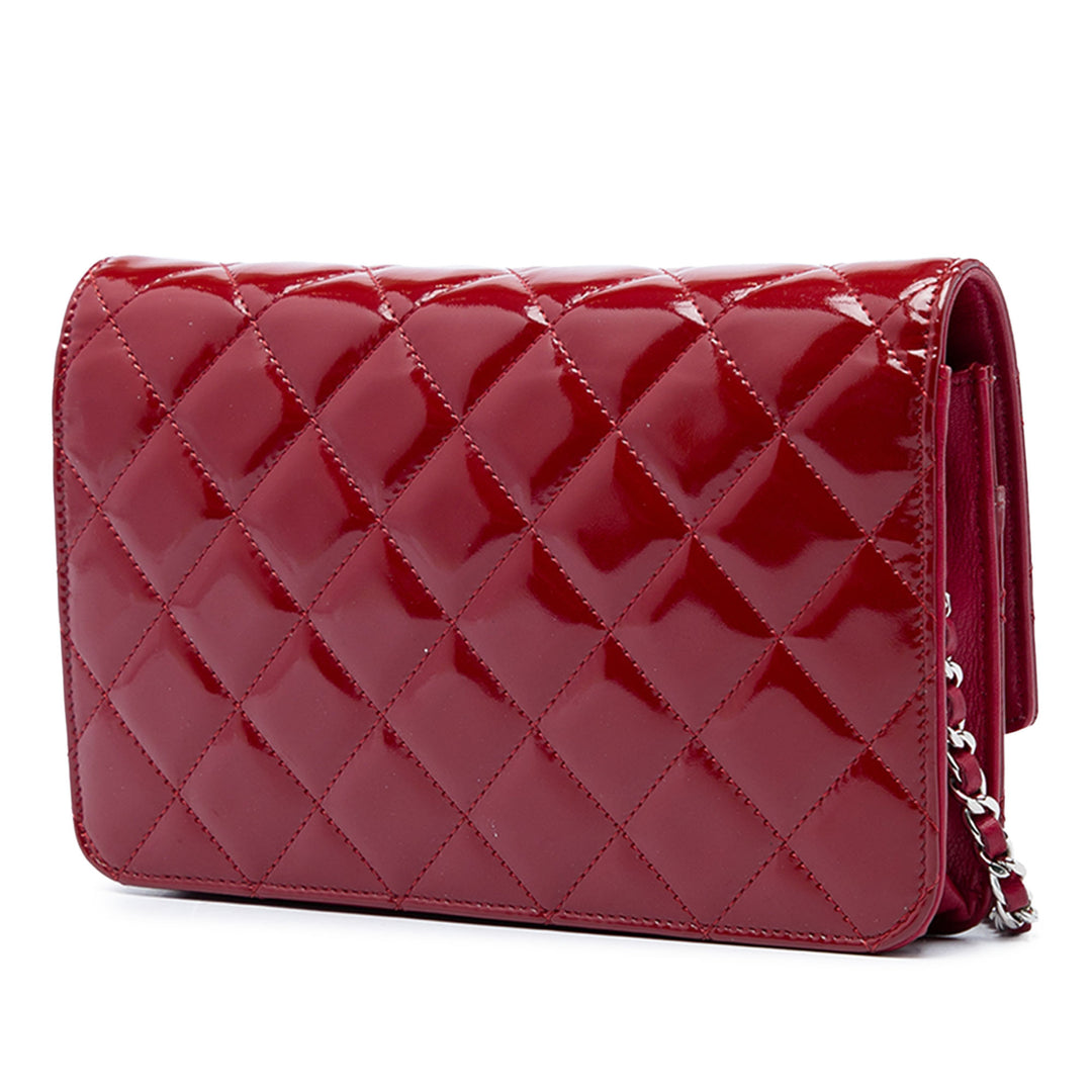 Chanel Sac bandoulière CC Matelassé Brilliant Wallet on Chain Rouge – vue 2 – GABY PARIS