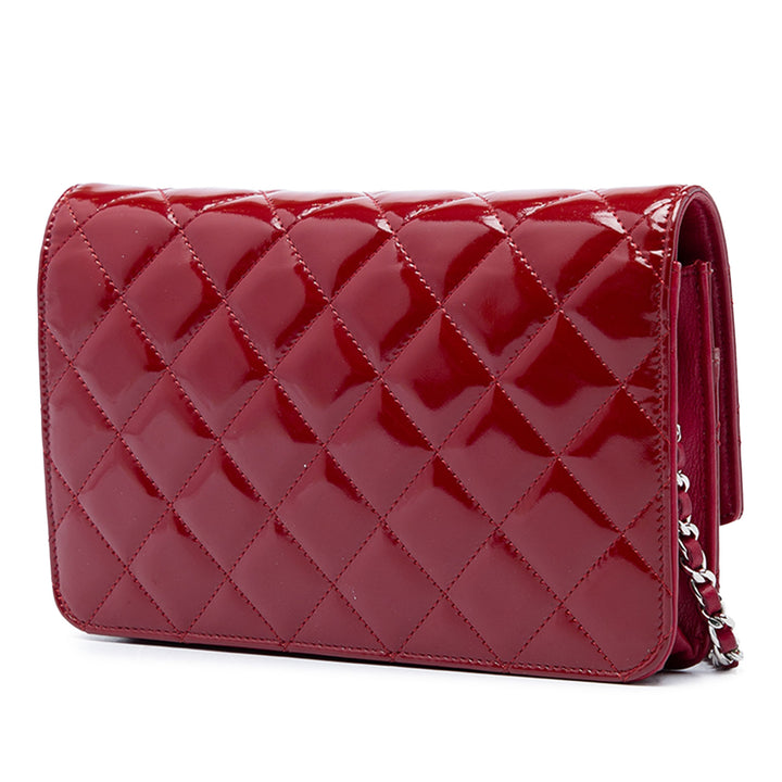 Chanel Sac bandoulière CC Matelassé Brilliant Wallet on Chain Rouge – vue 2 – GABY PARIS