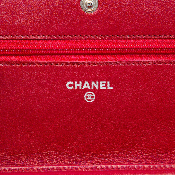 Chanel Sac bandoulière CC Matelassé Brilliant Wallet on Chain Rouge – vue 5 – GABY PARIS