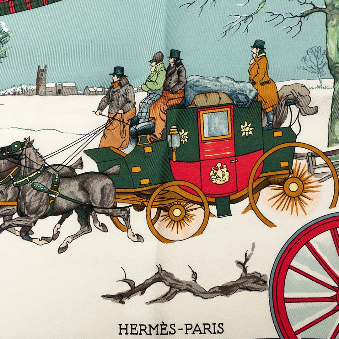 L Hiver en Poste Foulard 90 Blanc