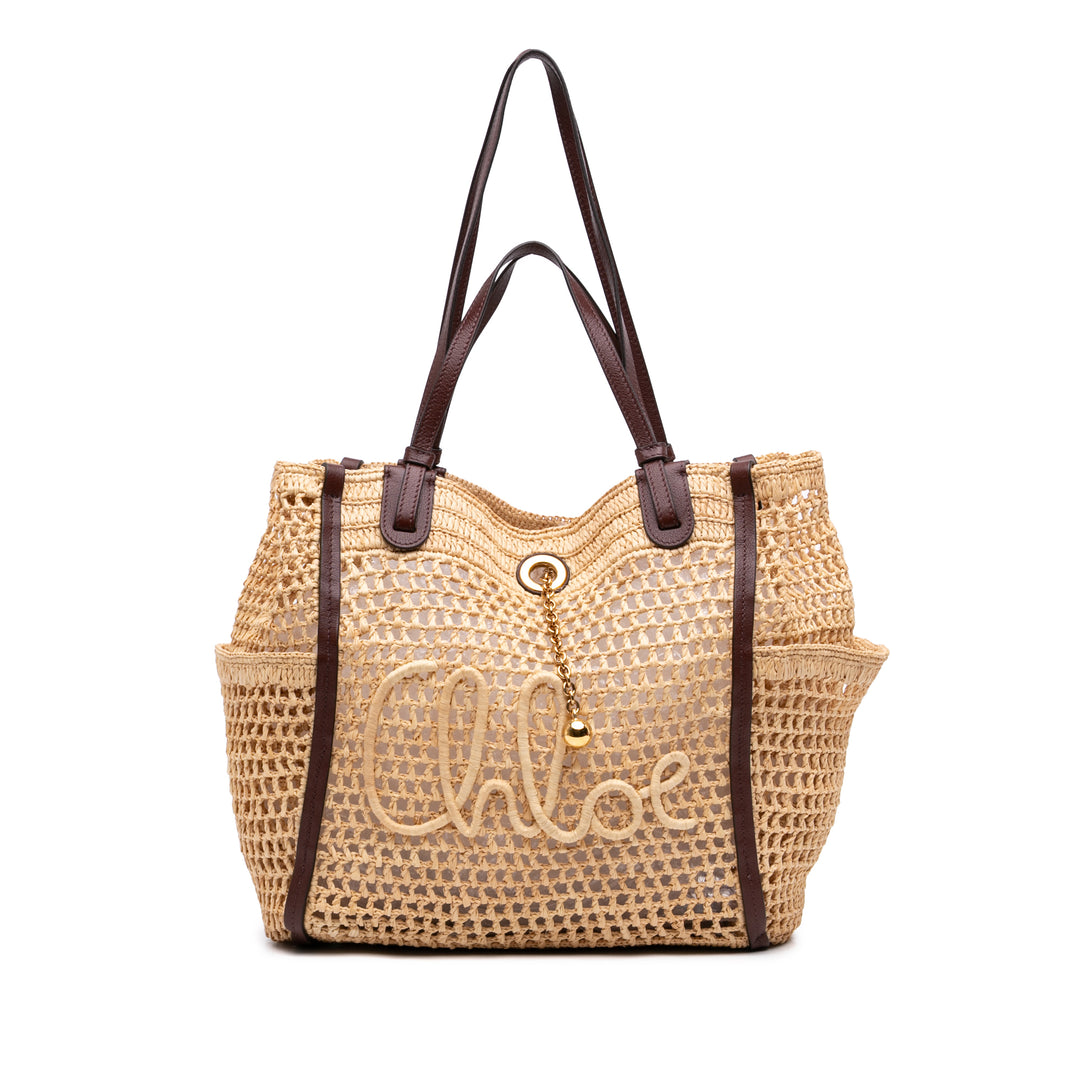 brodé Logo Iconic Cabas Petit Beige