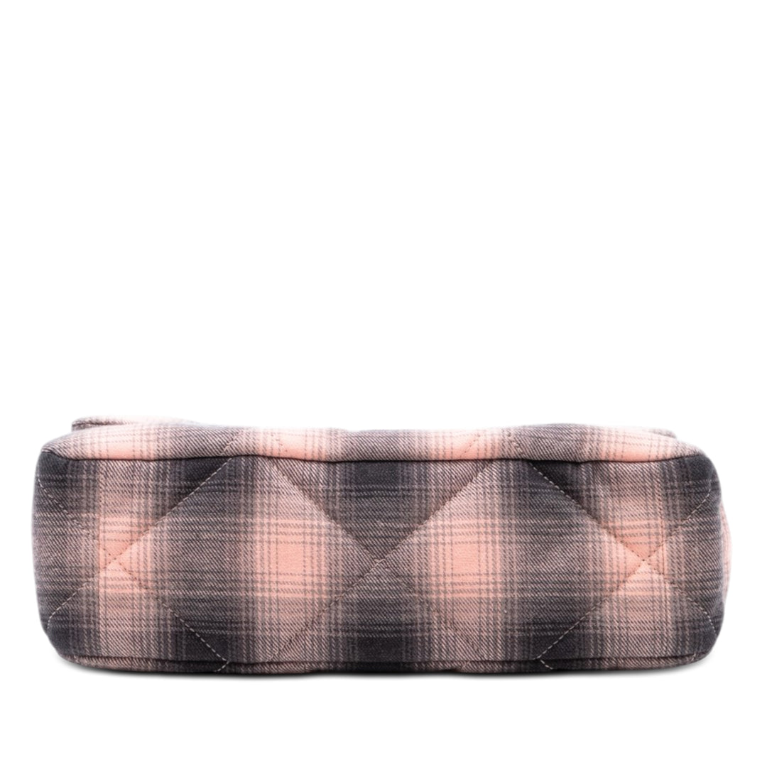 Chanel Cotton Check 19 à rabat Grand Tissu