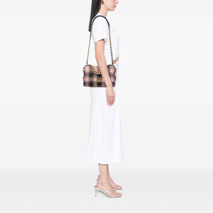 Chanel Cotton Check 19 à rabat Grand Tissu