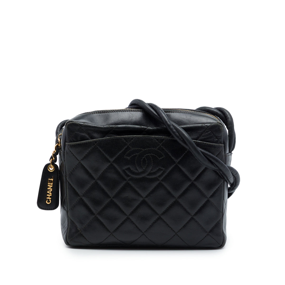 Chanel CC Matelassé Cuir d’agneau Twisted Strap Sac porté croisé
