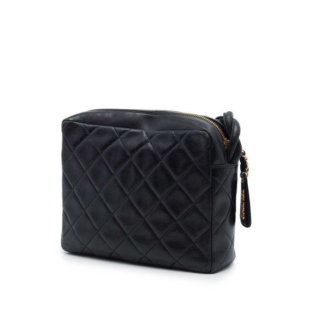 Chanel CC Matelassé Cuir d’agneau Twisted Strap Sac porté croisé
