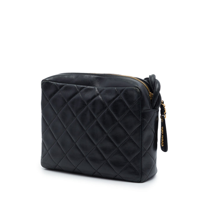 Chanel CC Matelassé Cuir d’agneau Twisted Strap Sac porté croisé