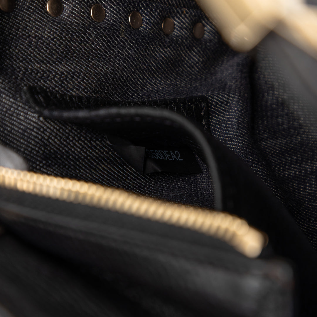 Valentino Small Jean Rockstud Trapeze Sac