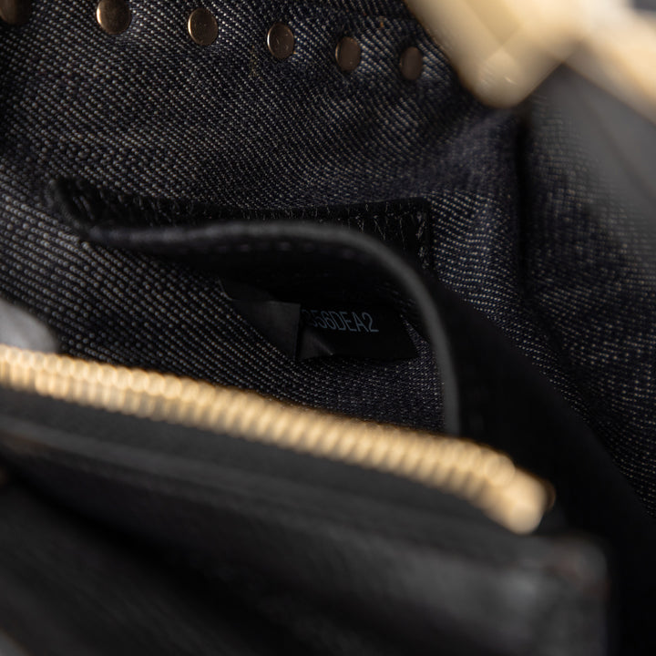 Valentino Small Jean Rockstud Trapeze Sac