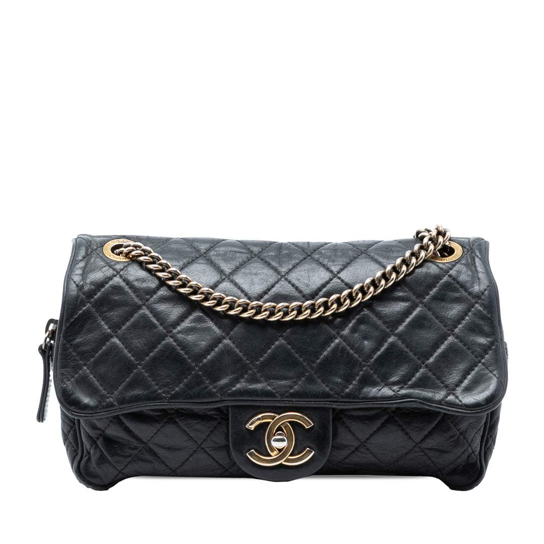 Chanel Small Matelassé Iridescent Cuir de veau Shiva à rabat
