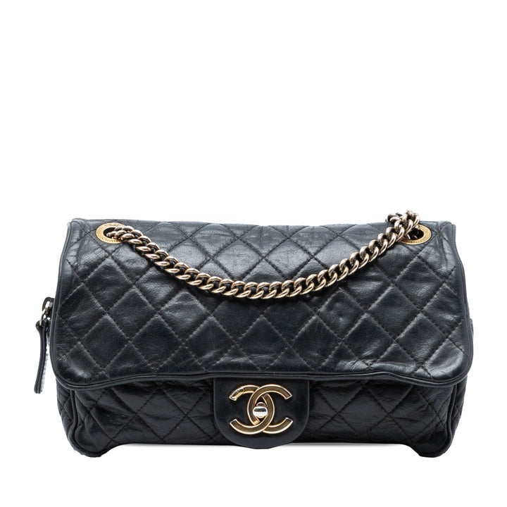 Chanel Small Matelassé Iridescent Cuir de veau Shiva à rabat