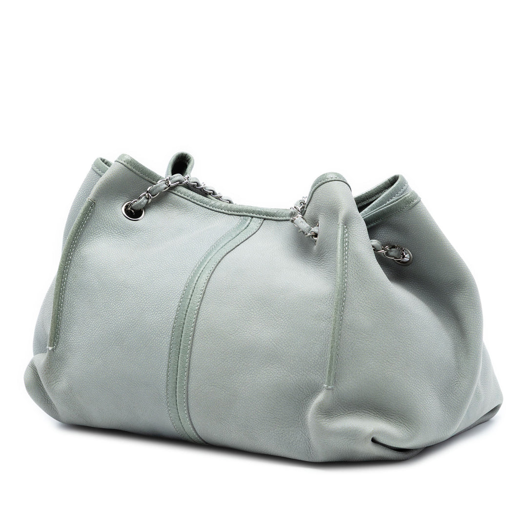 Chanel Grained Nubuck Camellia Patch Shopping Cabas