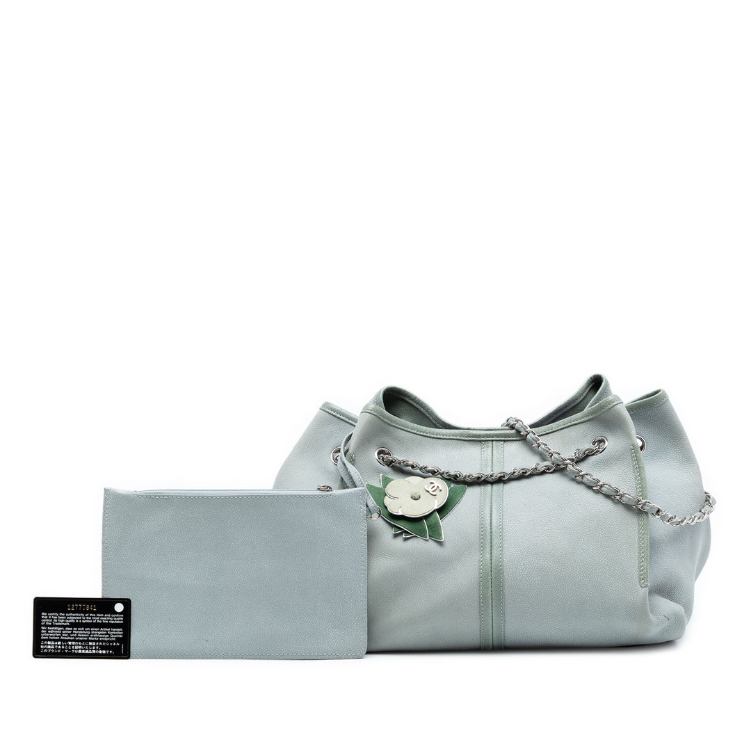 Chanel Grained Nubuck Camellia Patch Shopping Cabas