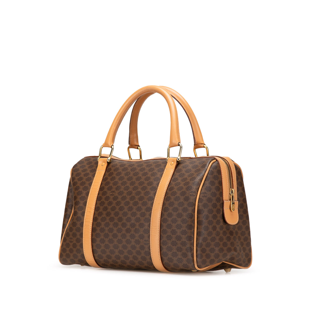 Macadam Coated Canvas Boston Bag Brown - Gaby Paris
