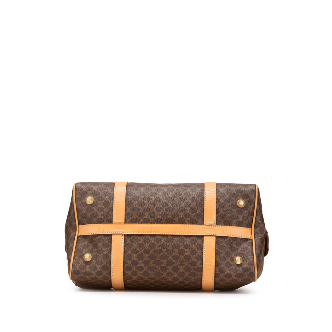 Macadam Coated Canvas Boston Bag Brown - Gaby Paris