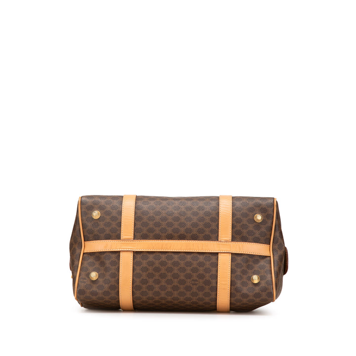 Macadam Coated Canvas Boston Bag Brown - Gaby Paris