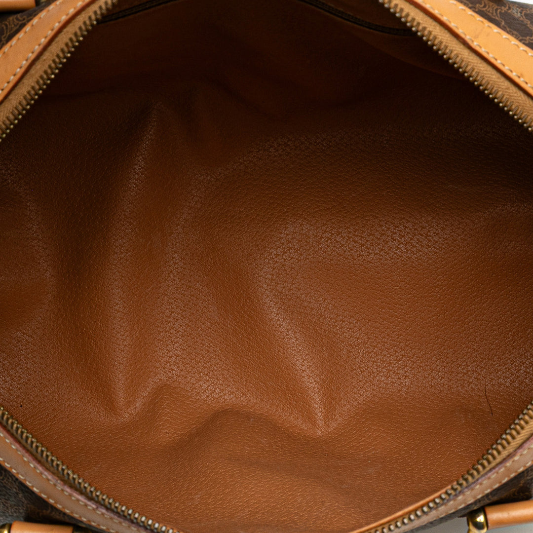 Macadam Coated Canvas Boston Bag Brown - Gaby Paris