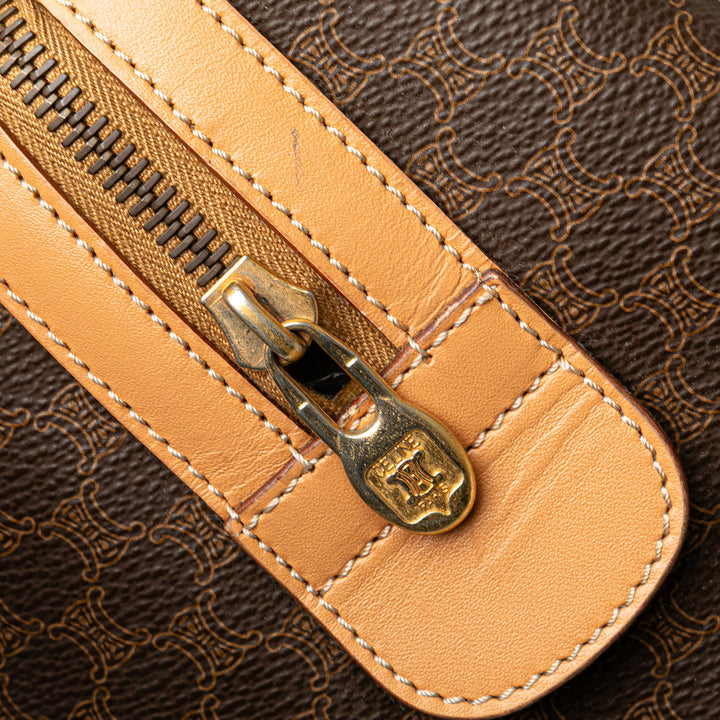 Macadam Coated Canvas Boston Bag Brown - Gaby Paris