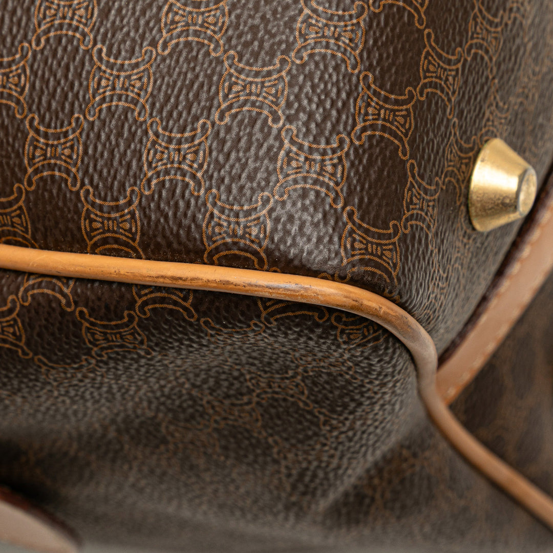 Macadam Coated Canvas Boston Bag Brown - Gaby Paris