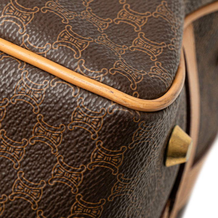 Macadam Coated Canvas Boston Bag Brown - Gaby Paris