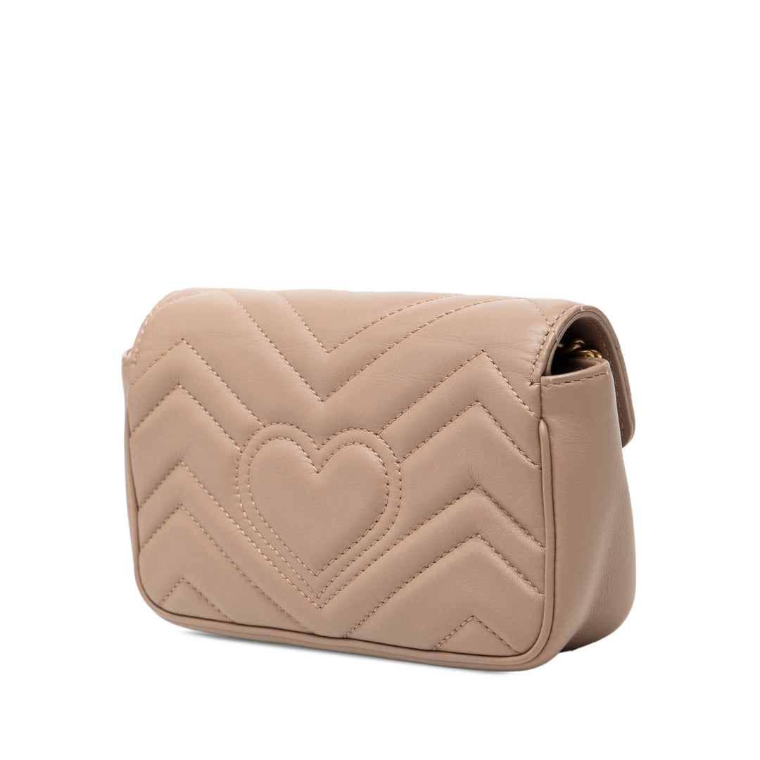 Gucci Mini GG Marmont Matelasse Cuir de veau à rabat Sac porté croisé