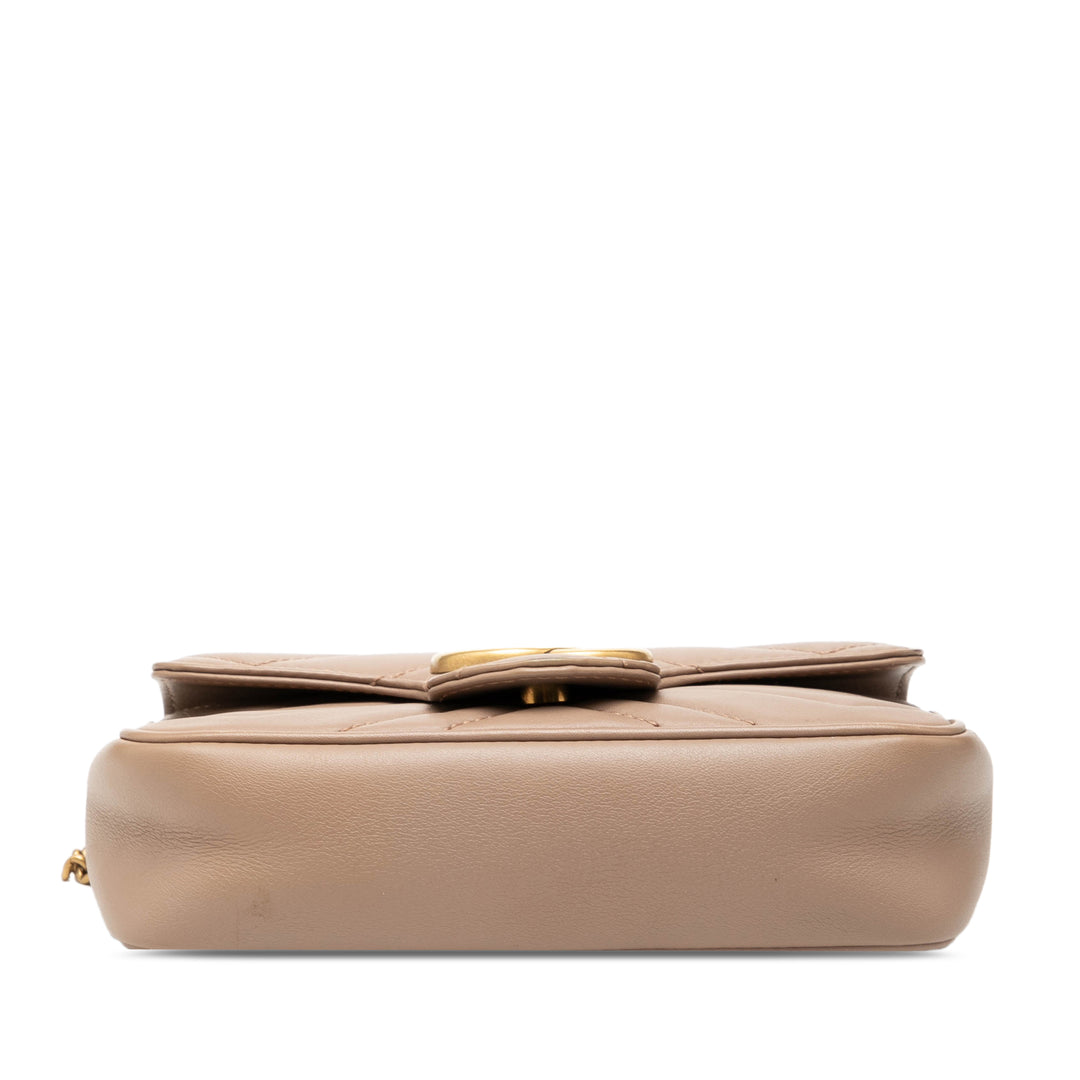 Gucci Mini GG Marmont Matelasse Cuir de veau à rabat Sac porté croisé