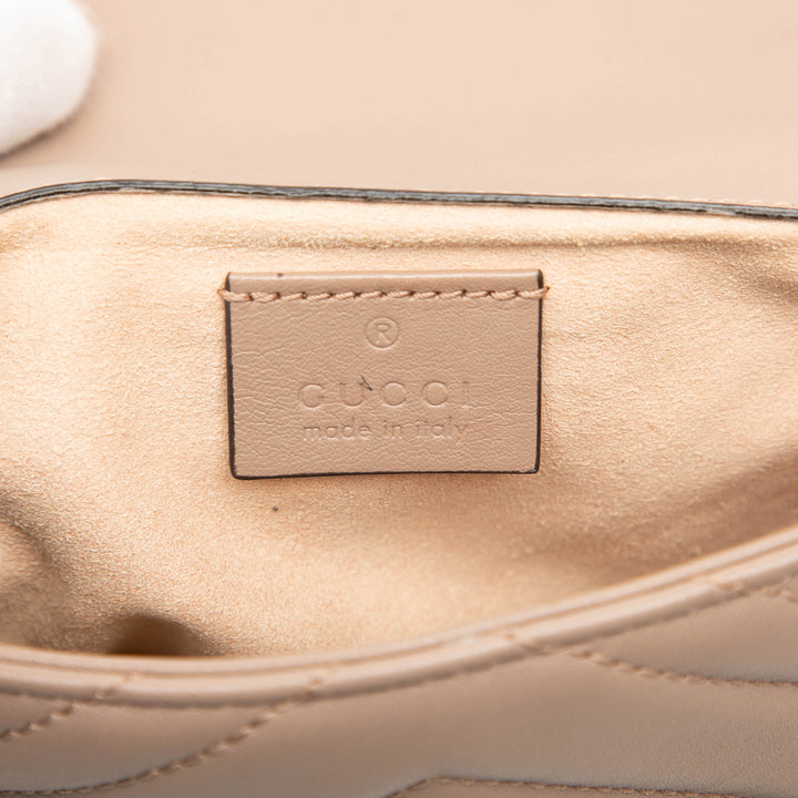 Gucci Mini GG Marmont Matelasse Cuir de veau à rabat Sac porté croisé