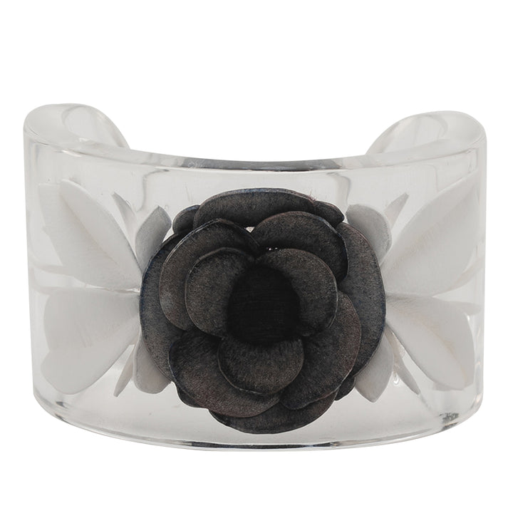 Chanel Lucite Camellia Cuff Bracelet Plastique