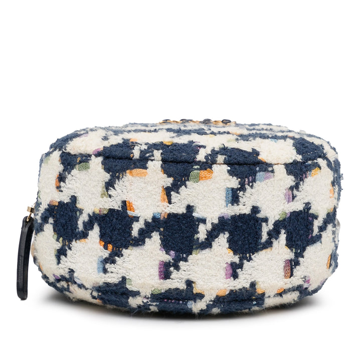 Tweed 19 Round Clutch with Chain White - Gaby Paris