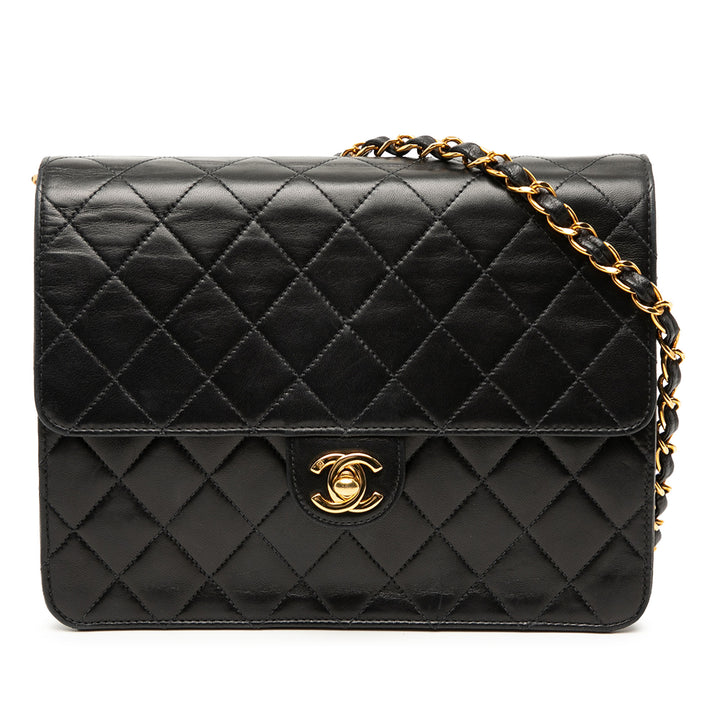 Chanel Small CC Matelassé Cuir d’agneau Simple rabat