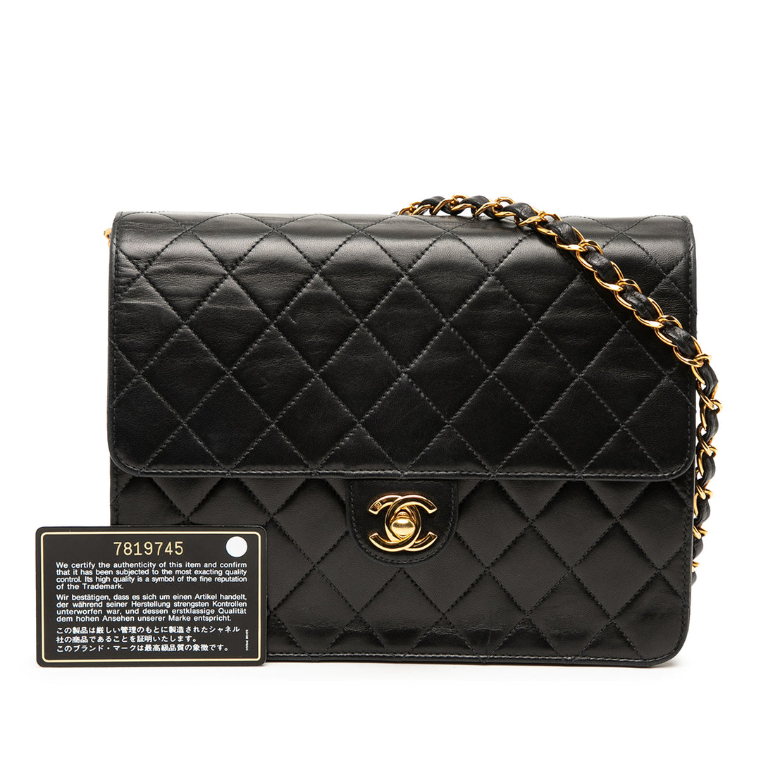 Chanel Small CC Matelassé Cuir d’agneau Simple rabat