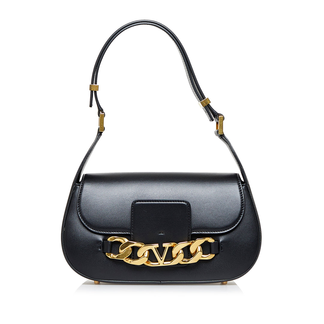 Vlogo Chain Shoulder Bag Black - Gaby Paris