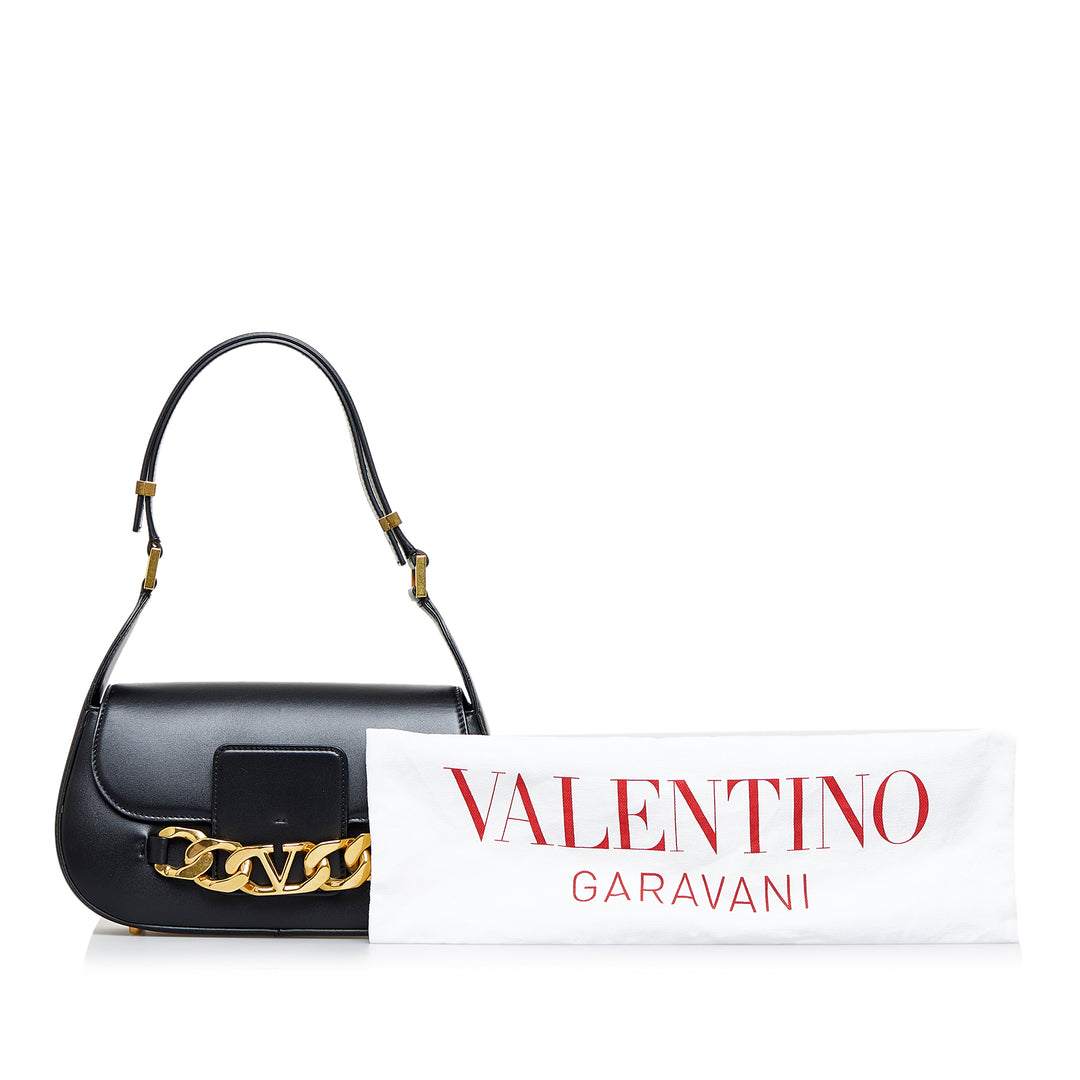 Vlogo Chain Shoulder Bag Black - Gaby Paris