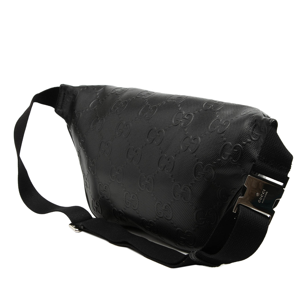 Gucci GG embossé perforé Cuir Pocket Sac ceinture