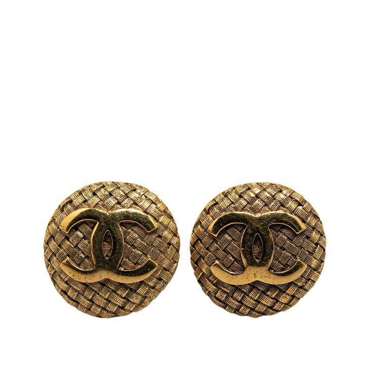 Gold Plated CC Clip-On Earrings Gold - Gaby Paris