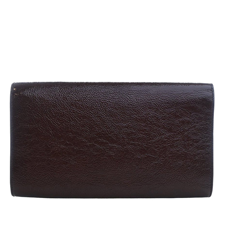 Saint Laurent Large Textured Cuir verni Monogram Belle De Jour Pochette