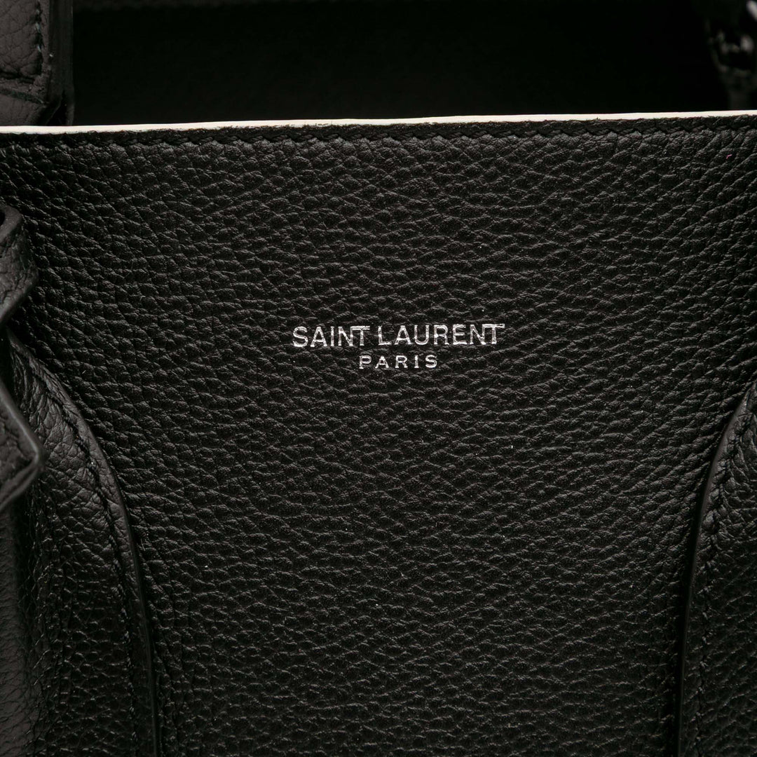 Small Grained Calfskin Topstitch Sac De Jour Satchel Black - Gaby Paris
