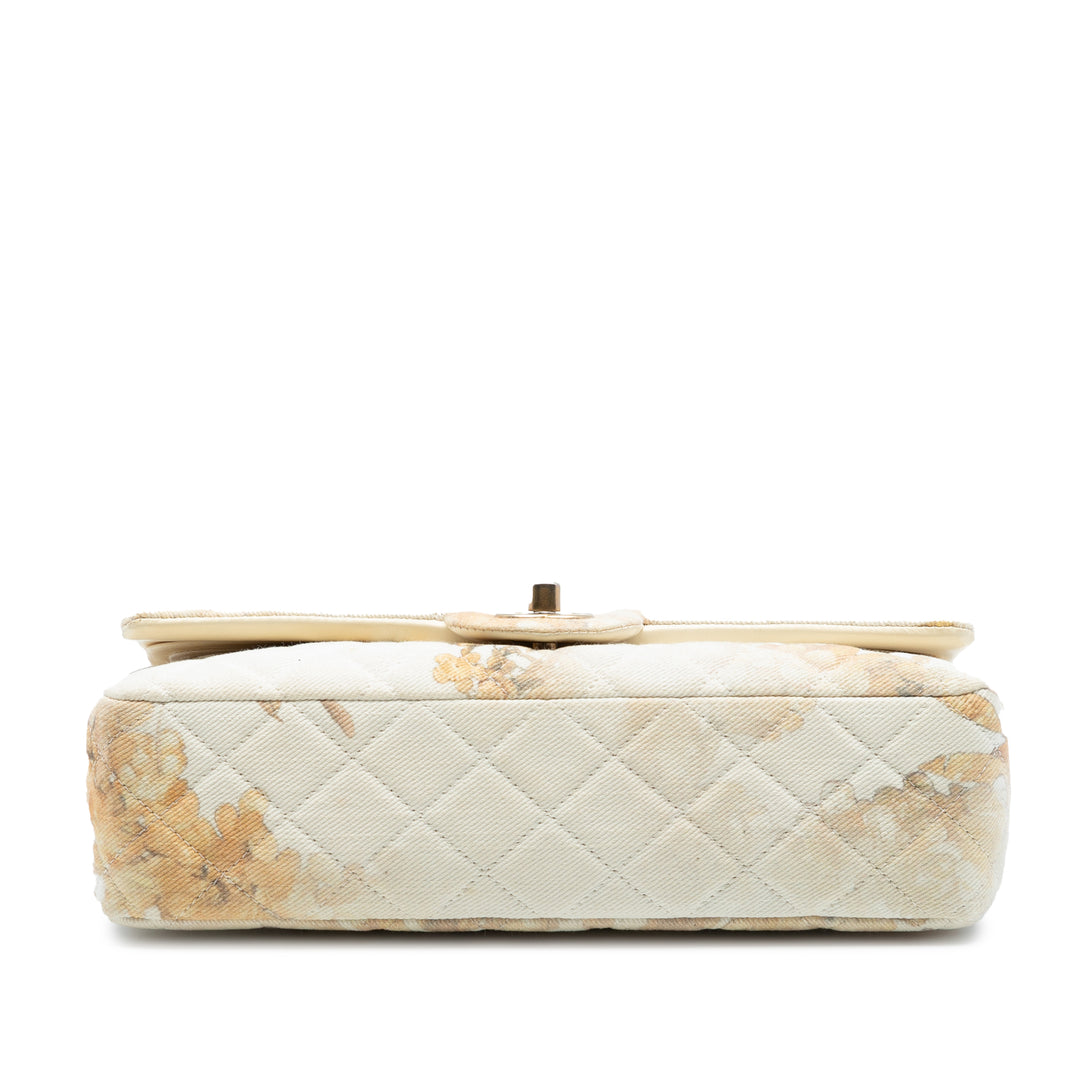 Chanel Medium Classic Printed Jean Double rabat