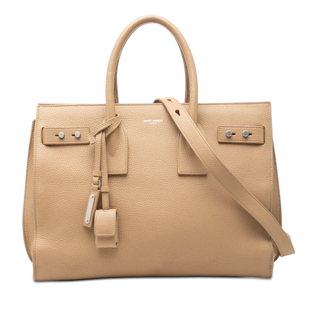 Saint Laurent Small Cuir de veau grainé Supple Sac De Jour Sac