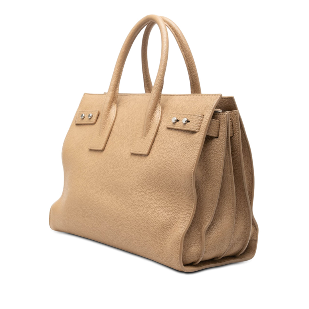 Saint Laurent Small Cuir de veau grainé Supple Sac De Jour Sac