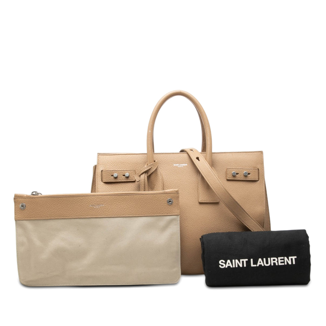Saint Laurent Small Cuir de veau grainé Supple Sac De Jour Sac