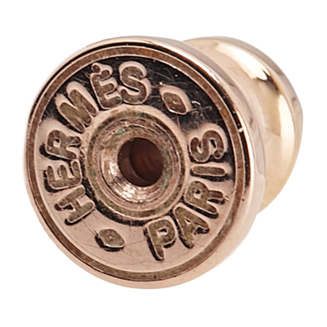 Hermès Rose Doré Plated Enamel Eileen Push Back Boucle d’oreilles Rose