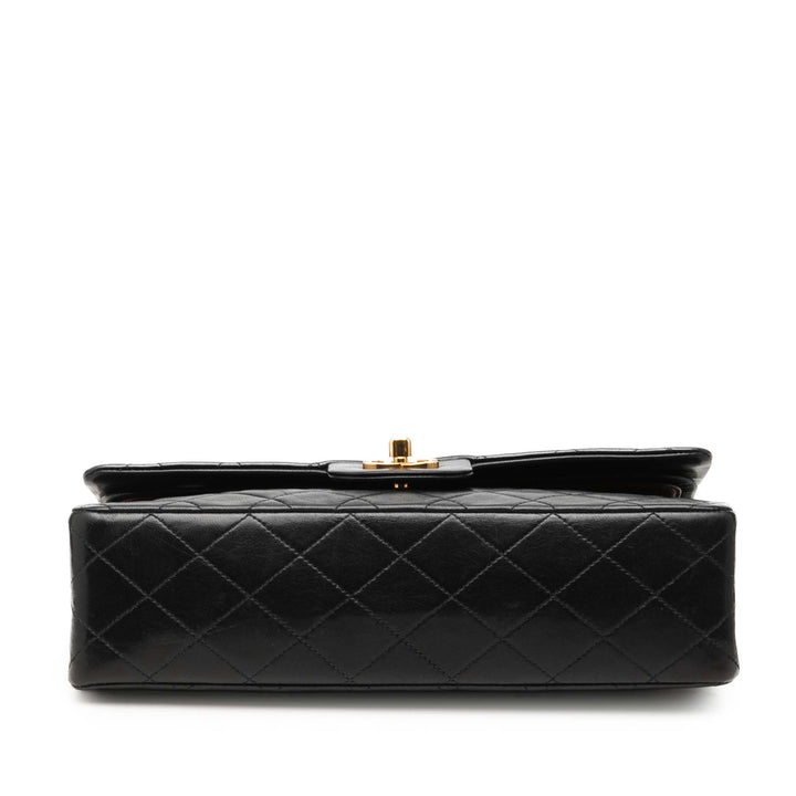 Classic Double rabat Moyen Cuir d'agneau Noir