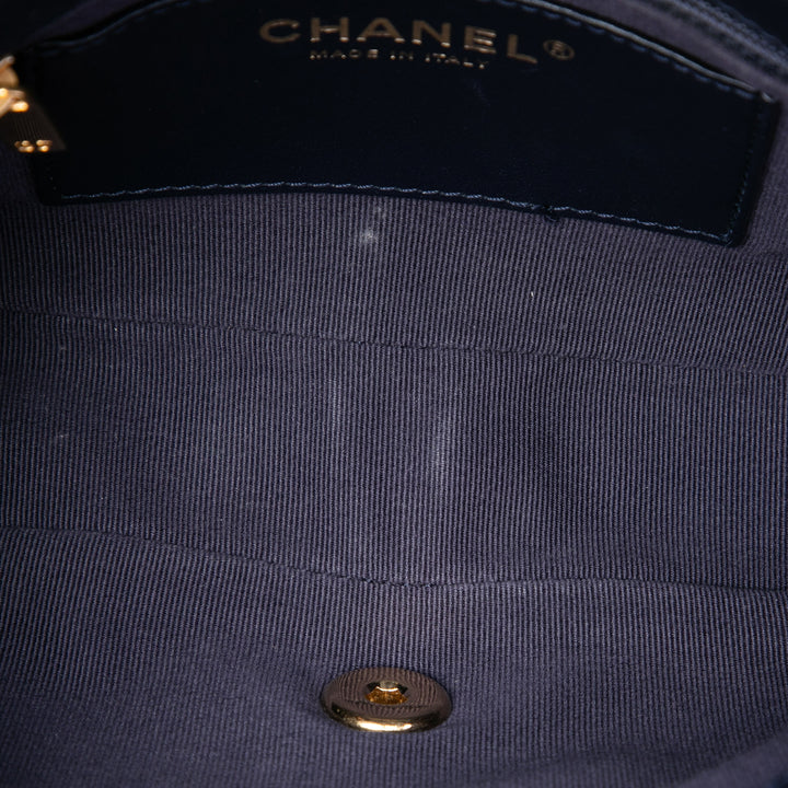 Chanel Matelassé Funky Town à rabat Petit Cuir d'agneau Bleu – vue 4 – GABY PARIS