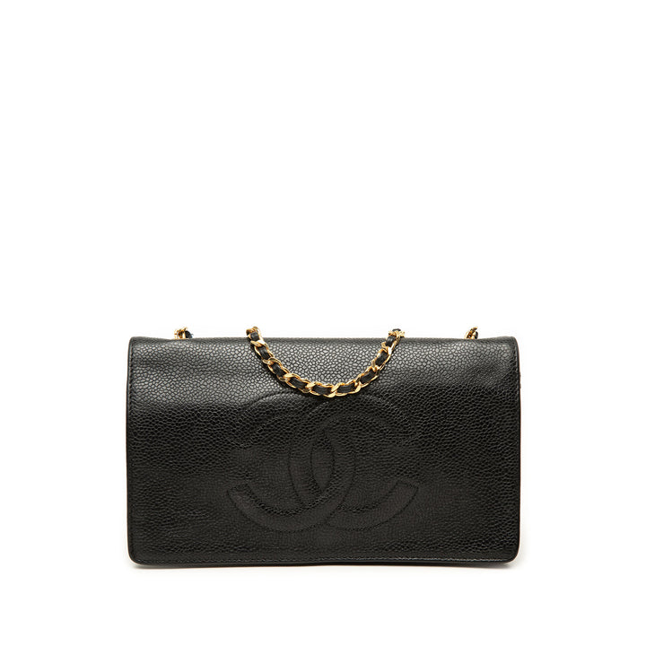 CC Wallet on Chain Cuir caviar Noir
