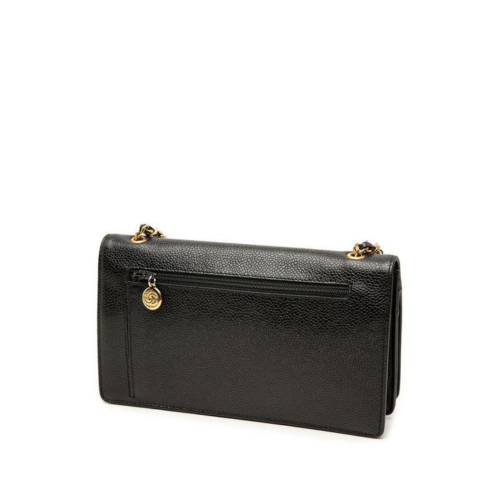 CC Wallet on Chain Cuir caviar Noir