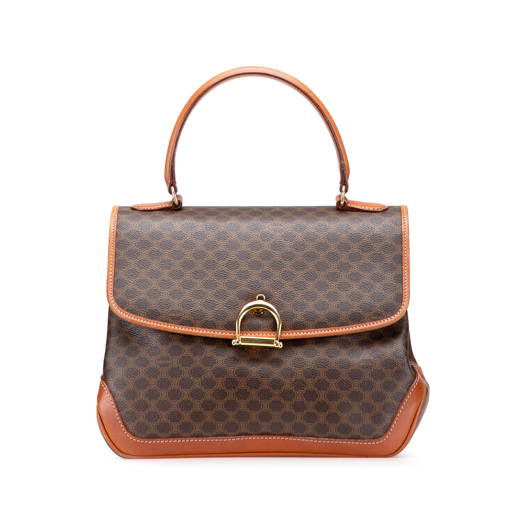 Macadam Coated Canvas Handbag Brown - Gaby Paris