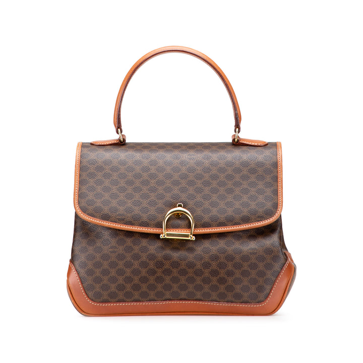 Macadam Coated Canvas Handbag Brown - Gaby Paris